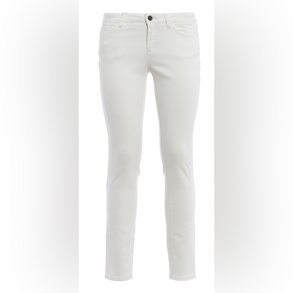 Dolce & Gabbana White/Gold Pineapple-Pocket Skinny Jeans, Size US 8 / IT 42 - Picture 10 of 14